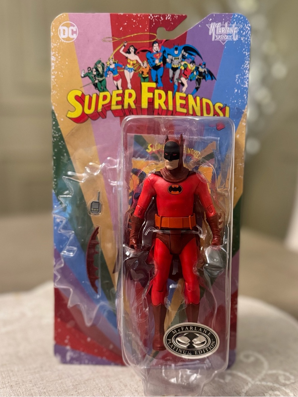 McFarlane DC Retro Batman Super Friends Figure , Platinum Version. NEW !!